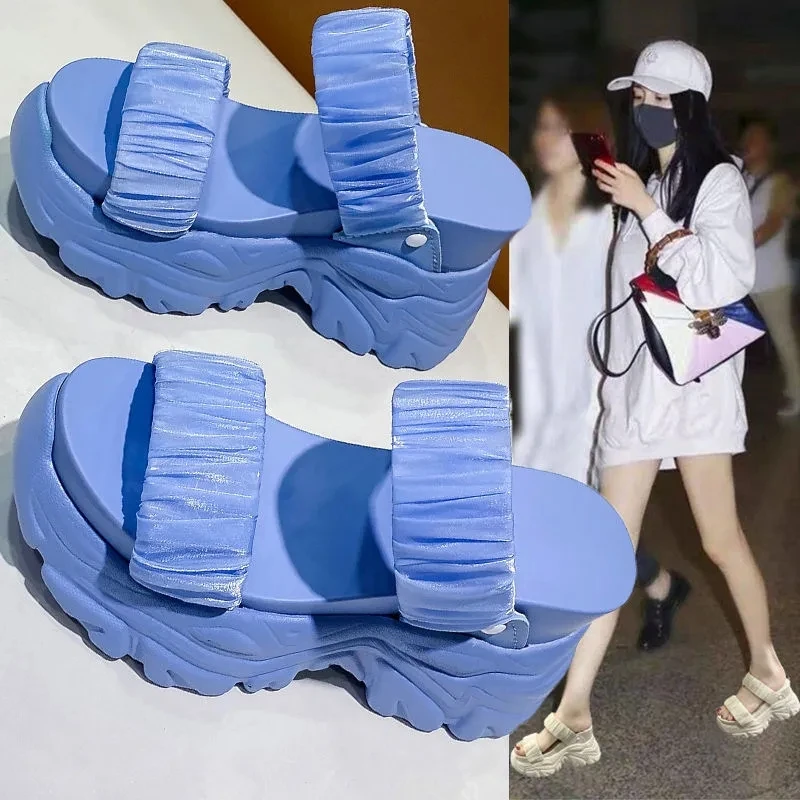 

Женские босоножки на танкетке, повседневные туфли с открытым носком, обувь в римском стиле, лето 2022