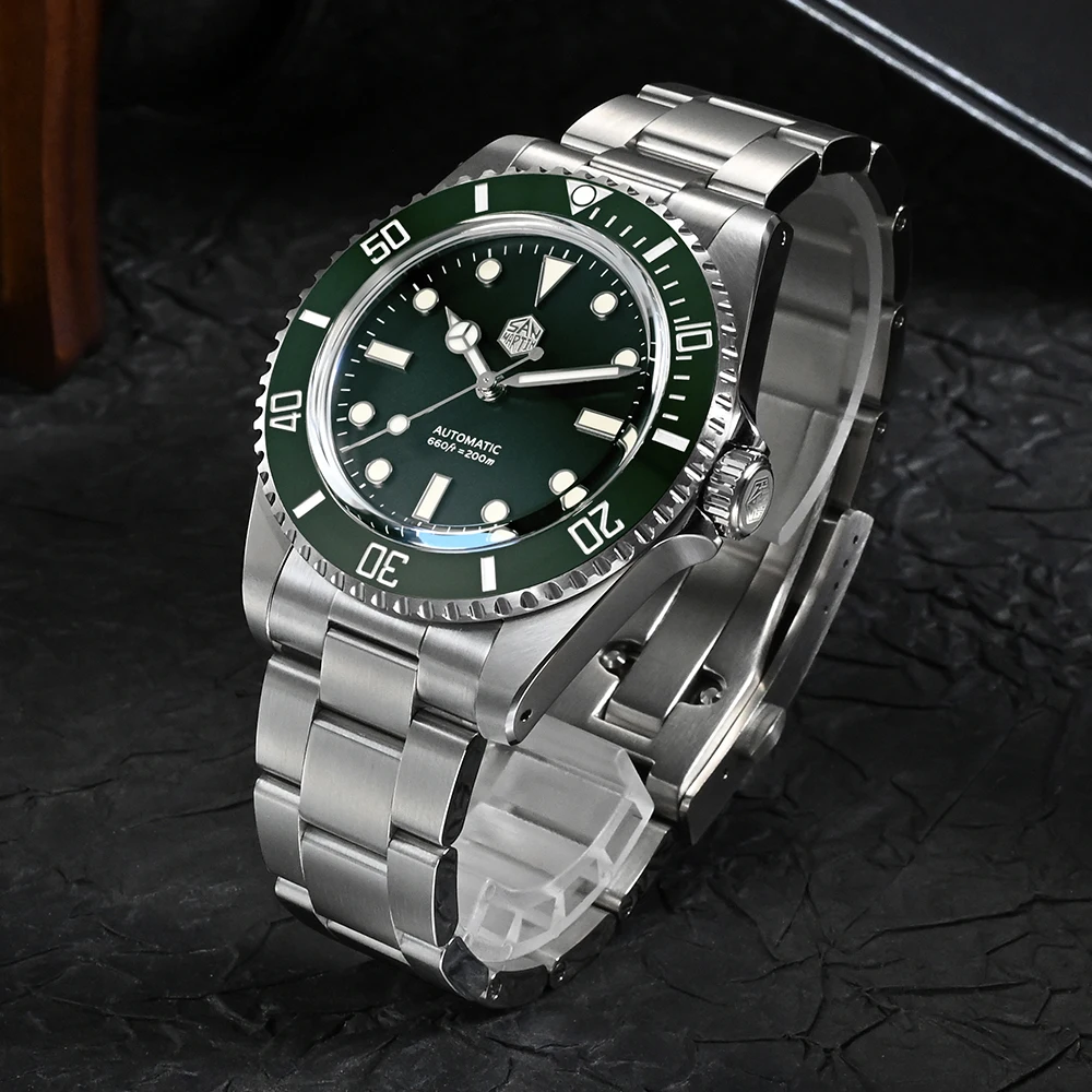 

San Martin 40mm Luxury Men Pilot Watch Classic Diver YN55 Sapphire Automatic Mechanical Watches 20 ATM Waterproof Luminous