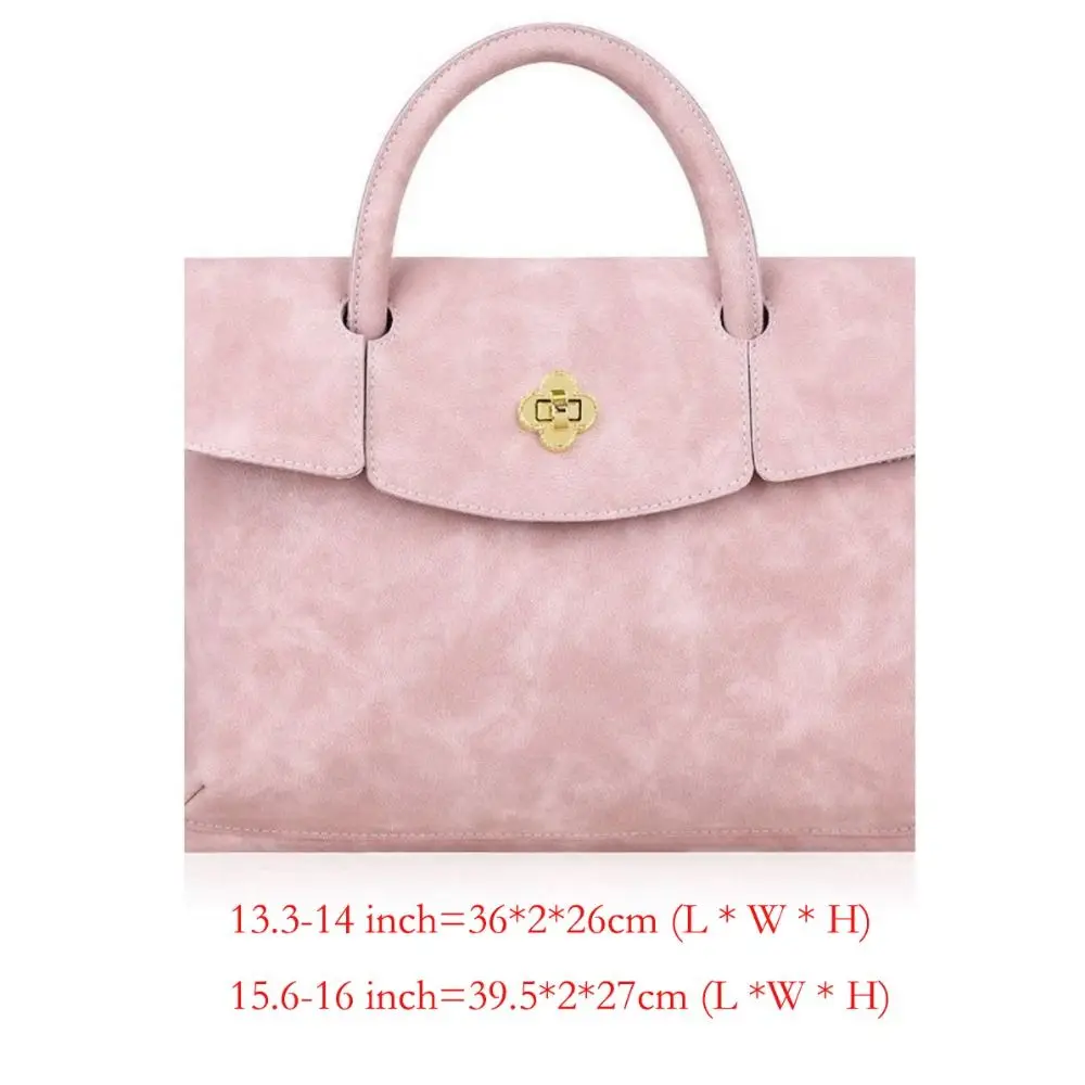 Ins Pink Women's Laptop Bag Pu Leather Luxury Design Handbag Case Waterproof Large Capacity for Macbook Pro Air Huawei Lenovo