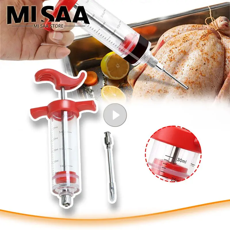 Meat Injector Syringe 1PC Flavor Needle Turkey Pork Bbq Steak Meat Sauces Syringes Marinades Kitchen Accessories Spices Cooking Tools Kitchen Gadgets