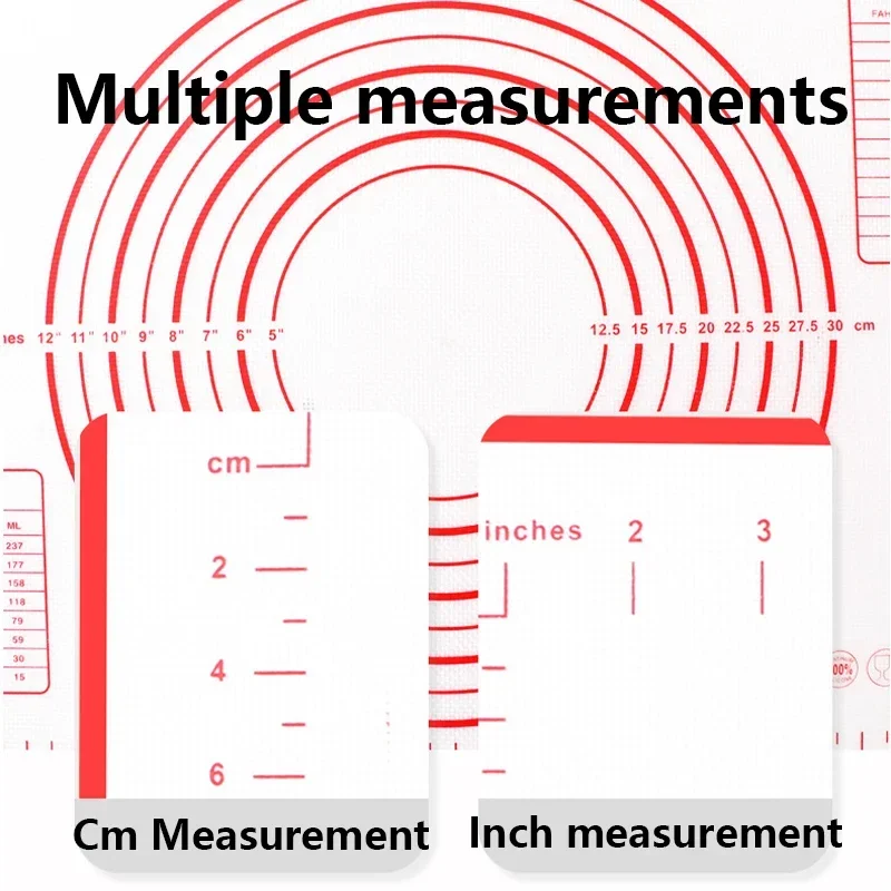 0.7mm Thickness Silicone Mat Kneading Dough Pad Baking Mat Non-Stick Cookie Crepes Pizza Dough Rolling Mats Pad Cake Board Liner