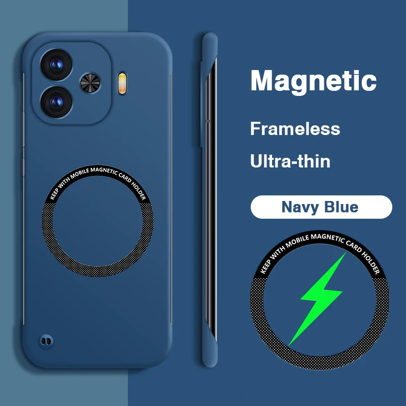 Ultrathin Magnetic Frameless Matte Phone Case - Pure Hard PC Cover
