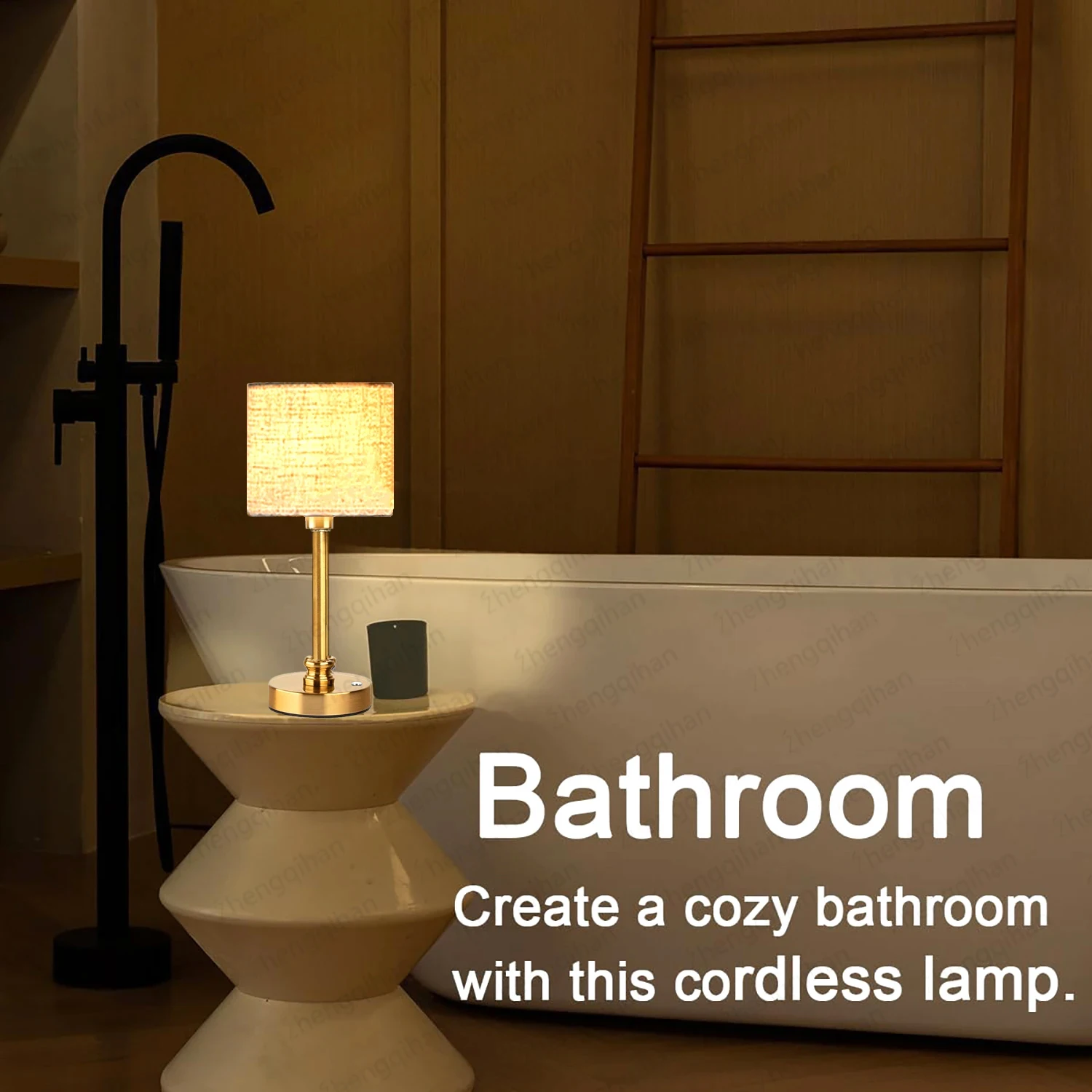 Cordless Table Lamps Rechargeable Battery Lamp with 3-Level Dimmable Fabric Touch Bedside Lamps for Bedroom, Living Room