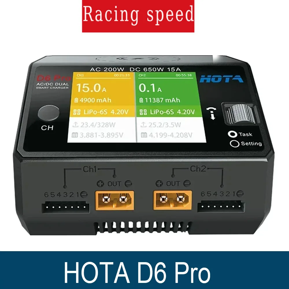Chargeur RC HOTA D6 Pro 200W 2 canaux LiPo Li-ion NiMH