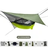 260x140cm Outdoor Double Camping Hammock with Mosquito Net and Rain Fly Tarp Lightweight Parachute Hammocks for Travel Hiking 1