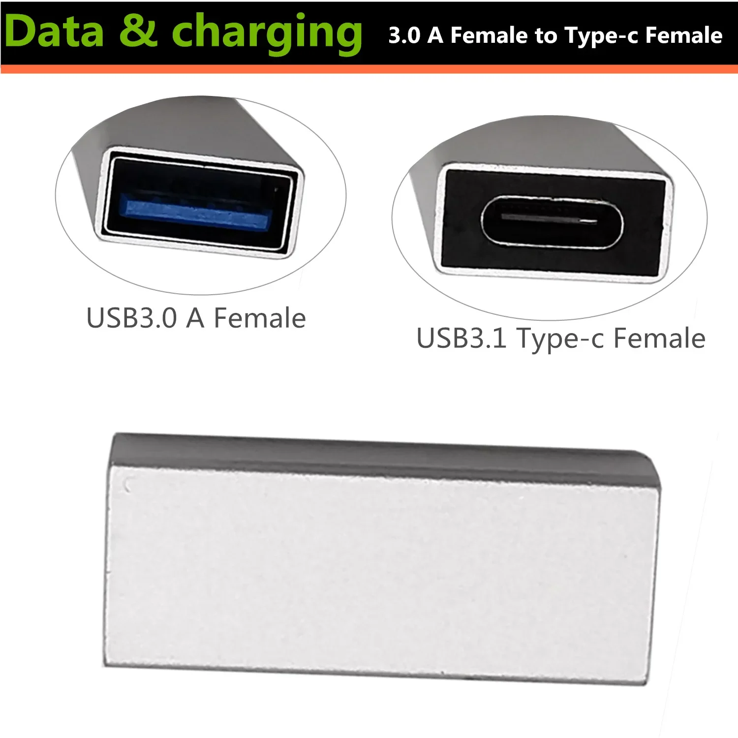 고속 USB C USB 3.1 유형 C 여성 USB 3.0 A 여성 어댑터 변환기 어댑터 5gbps Aata 전송 블랙 실버