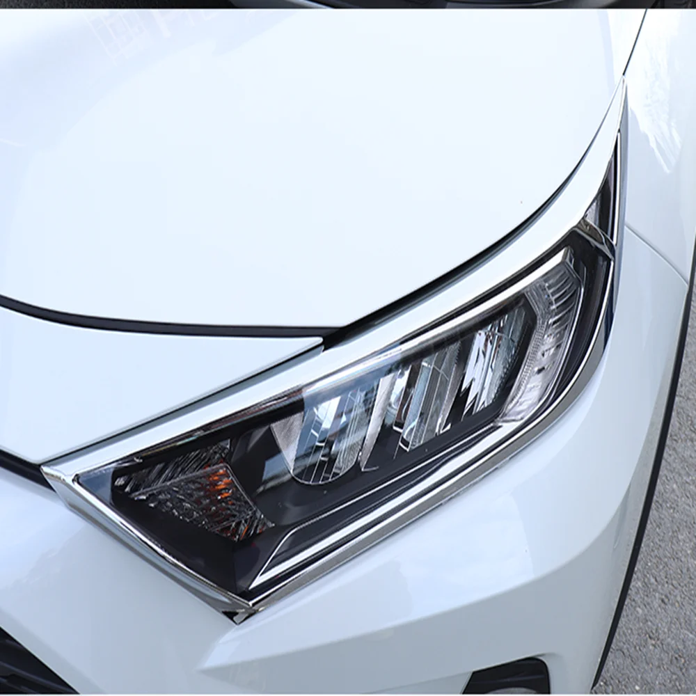 

For Toyota RAV4 2019 2020 2021 2022 2023 ABS Carbon Fiber Car Headlight Cover Trim Front Head Lamp Light Strip Headlamp Frame