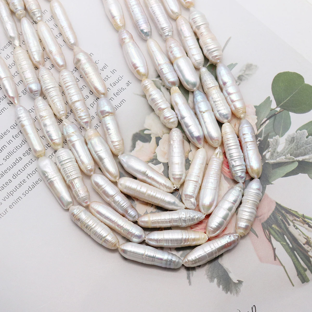 AAA Natural Baroque Freshwater Pearl Beads White Cylindrical Spacer Beads For Jewelry Making DIY Necklace Bracelets