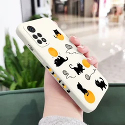 Cat Playing Rope Phone Case - Adorable Feline Design Protective Cover for Redmi 9 (White)