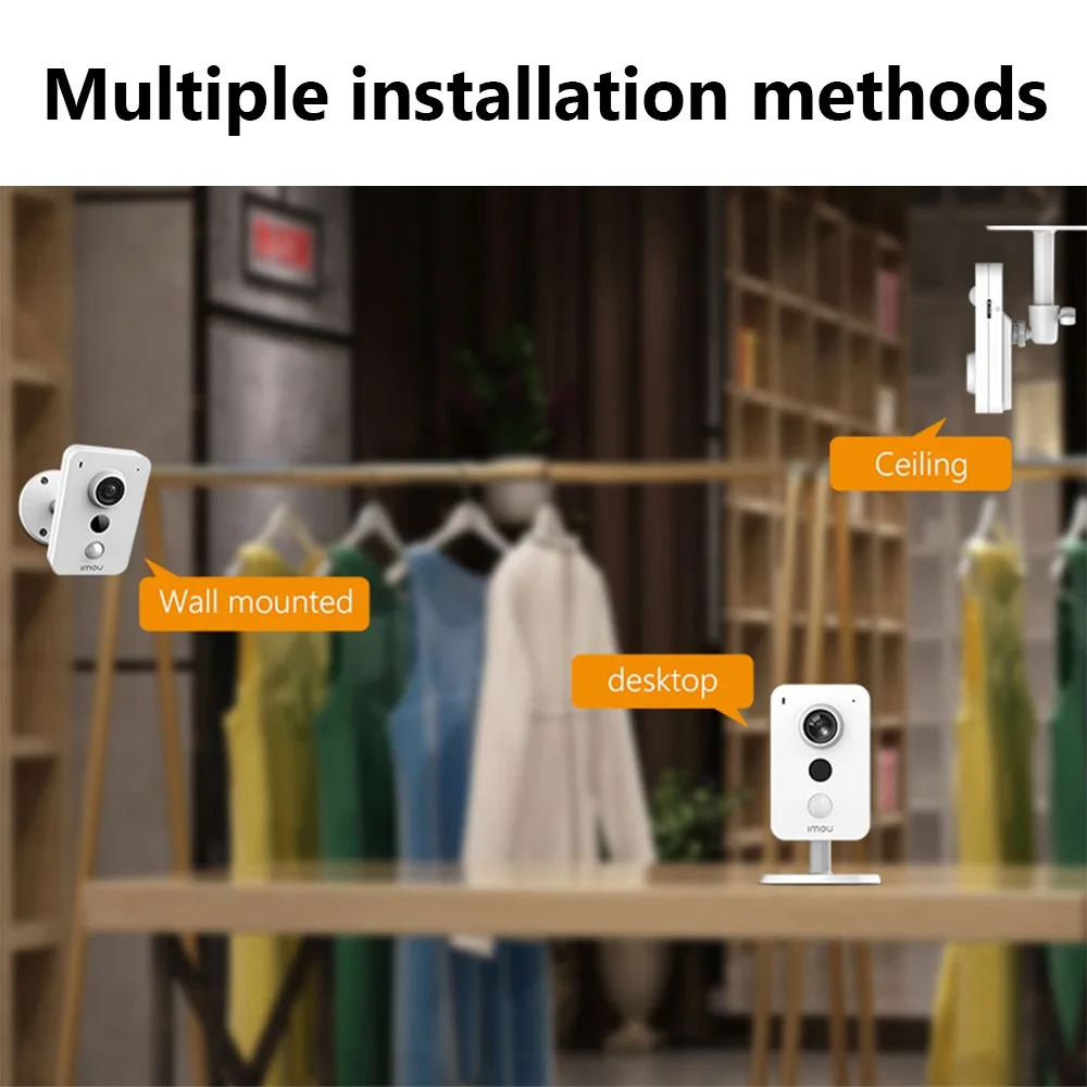 Security Cameras IMOU Cube 4MP WiFi IP Camera External Alarm Interface PIR Two-Way Talk Abnormal Sound Detection Excellent Night Vision IPC-K42P