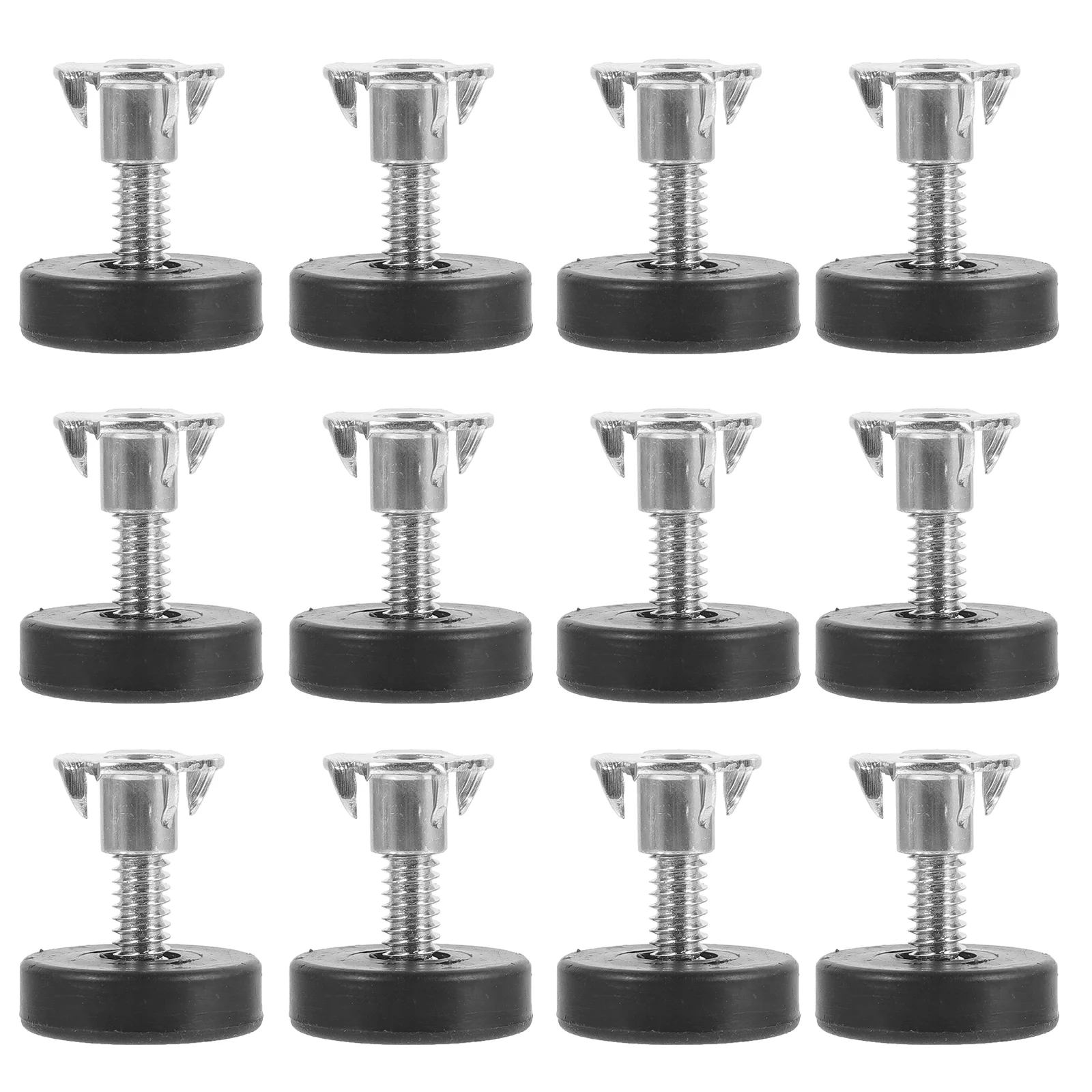 

12 Pcs Adjustable Sofa Furniture Balance Feet with Square Nut Threaded Leveling Work Wedge Leveler Pp Leg Levelers for