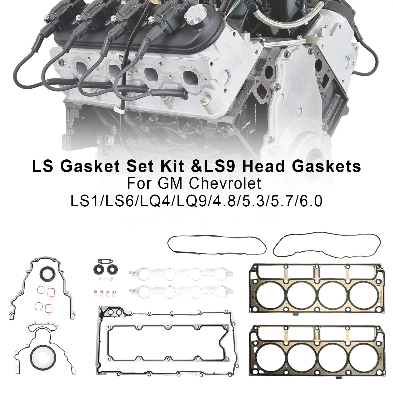 Artudatech Ls Gasket Set Kit Head Gaskets For Gm Chevrolet Ls1/ls6/lq4