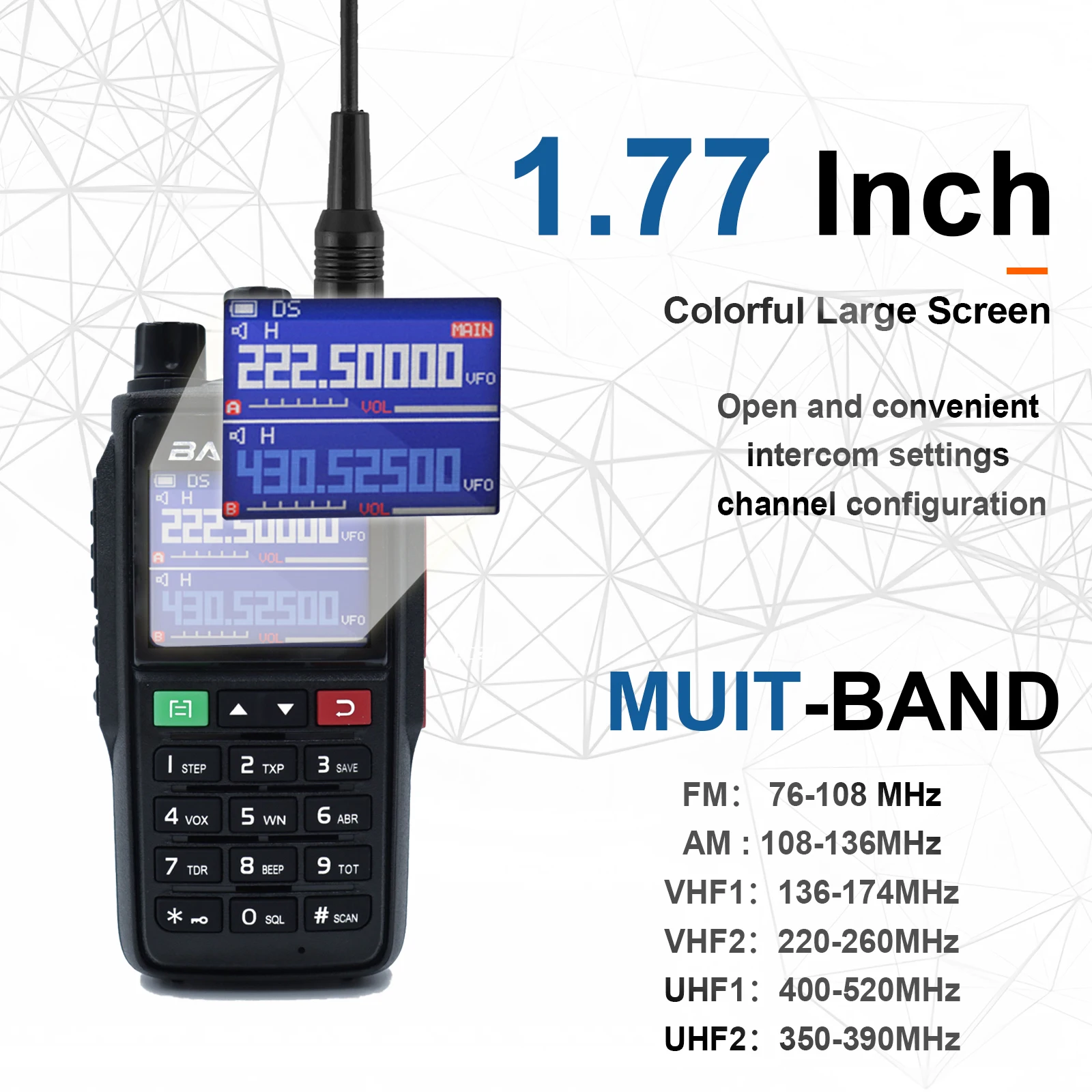 BAOFENG NOAA 5W Tri Band UV-22L Outdoor Sport Two Way Radio, Long Range Handheld Walkies Talkies 4