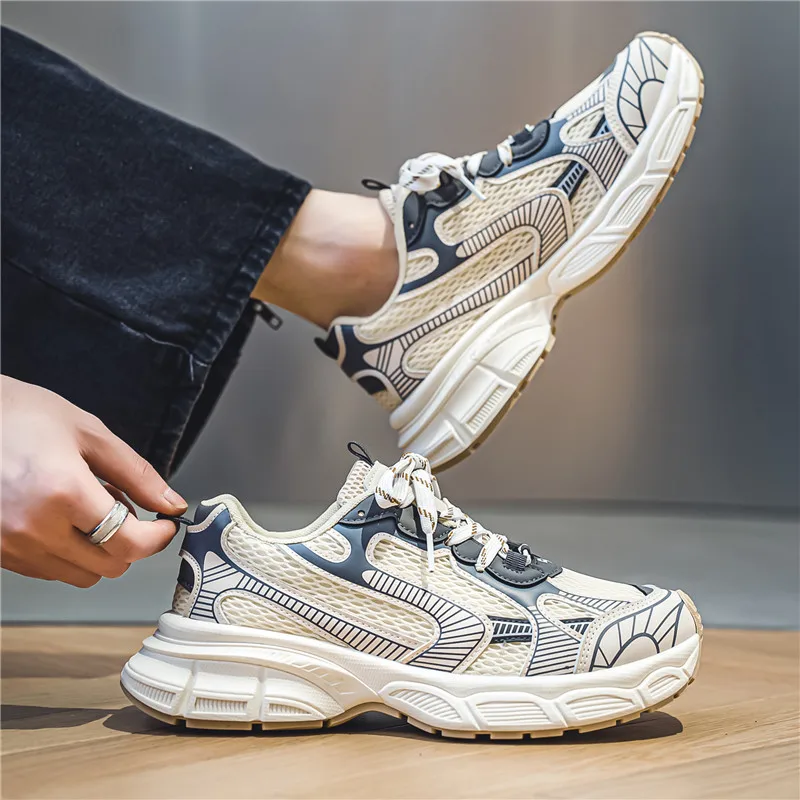Fashion Men's Shoes Mesh Breathable Casual Shoes Designer Platform Sneakers Comfort Running Shoes Men Trainer Tenis Masculino 4