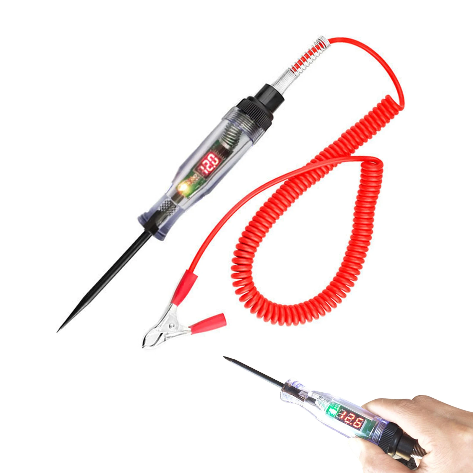 car battery analyzer 6V 12V 24V Automotive Electric Circuit Tester With Data Display Long Probe Power Measuring Pen With Light Bulb Diagnostic Tools automotive engine analyzer