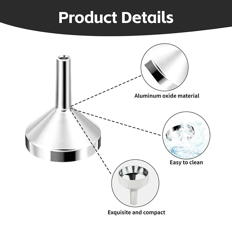 3/5Pcs Mini Funnel Set Aluminium Refillable Perfume Bottle Funnel Kitchen Oil Liquid Funnel Perfume Dispenser Kitchen Gadgets 5