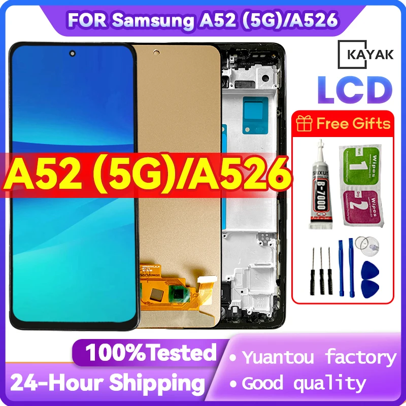 Samsung Galaxy A52 5G Дисплей Сенсорный экран Дигитайзер Панель AMOLED ЖК-дисплей для SM-A526B/DS A5260 A526W A526U A526U1