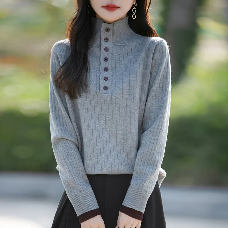2024 Autumn and winter New Thick Cashmere sweater Women loose long sleeved Cashmere sweater Women 6