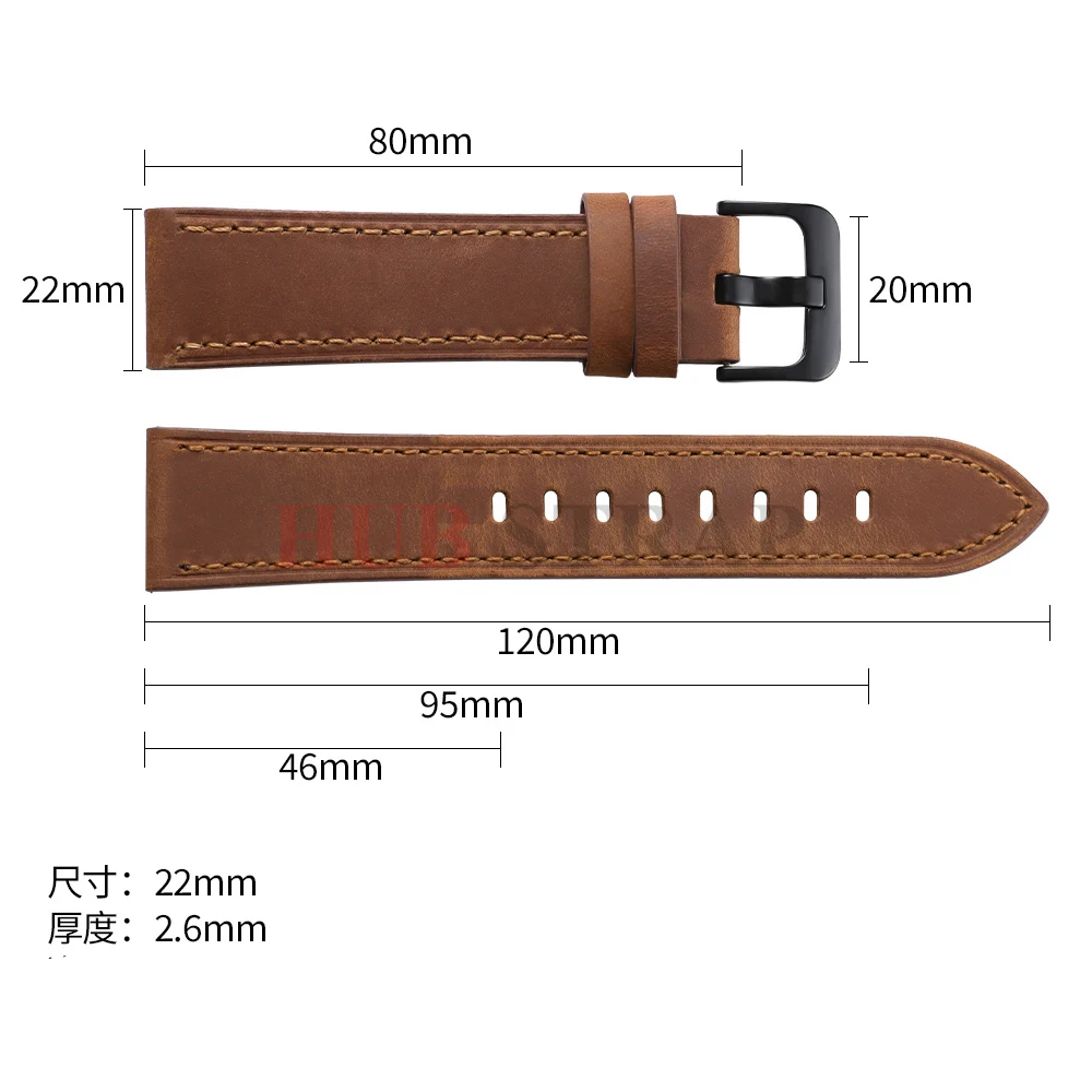 Calfskin Genuine Leather Watchbands - Premium Black & Brown Smartwatch Strap Collection