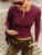 Spring Casual Patchwork T-shirt Pullover For Women Long Sleeve High Waist Inner Slim Y2k Top Clothes Female Solid Tee Top