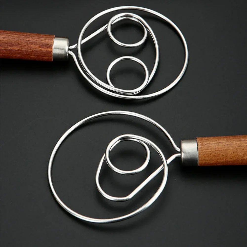 Two-hole Kitchens Accessories Flour Kitchen Utensils Cake Mixer Baking Supplies Pastry Molds Danish Dough Whisk Gadgets Wooden