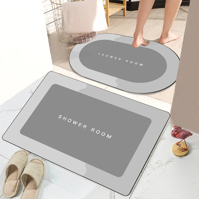 Bath Mat Super Absorbent Bathroom Mats Quick Drying Carpet Modern