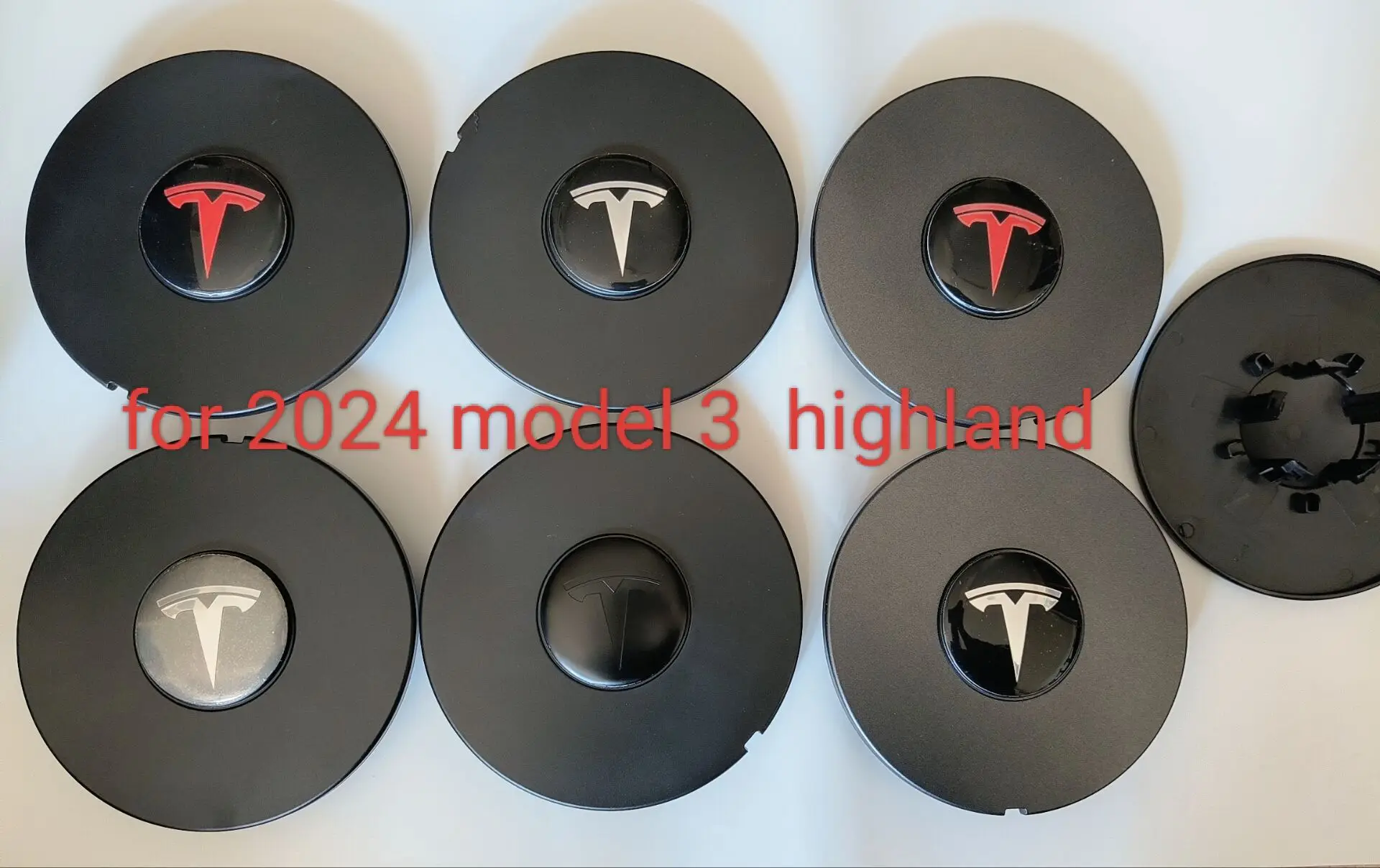 Wheel Hub Caps Center Cover for Tesla18 inch Model 3 Highland, Wheel Cap Kit Center Cap Lug Nut Covers Modification Hubcaps