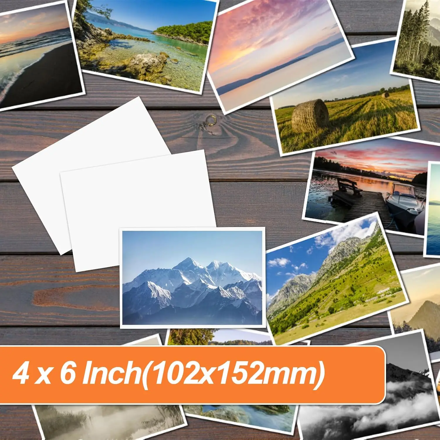 ESHANG 4×6인치 20매 잉크젯 인쇄용 고광택 포토 용지, 아름다운 순간을 기록하는 200G