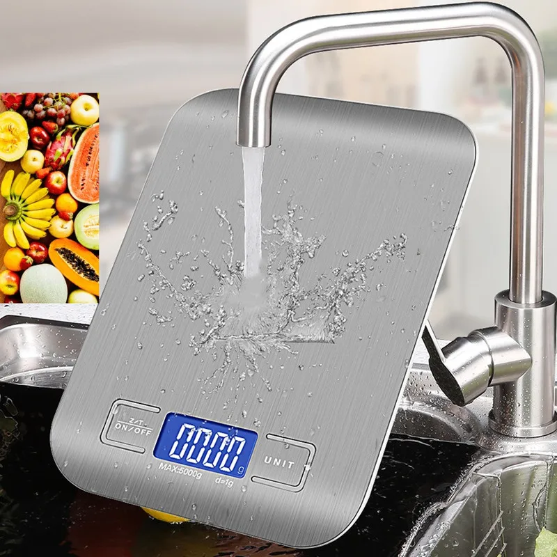 10kg/5kg/1g Stainless Steel Kitchen Scale Household Waterproof Food