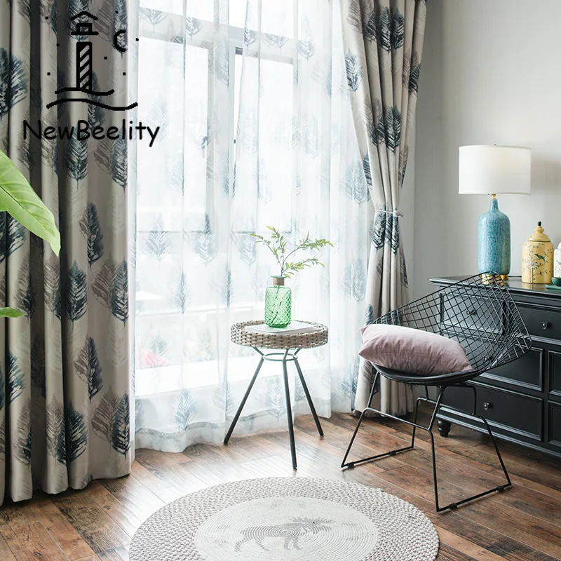 

Современные шторы для гостиной, столовой, спальни, американской страны, черные шелковые светонепроницаемые принты