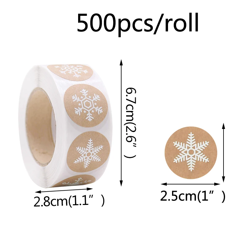 Snowflake Sticker Roll - 100 Pc.