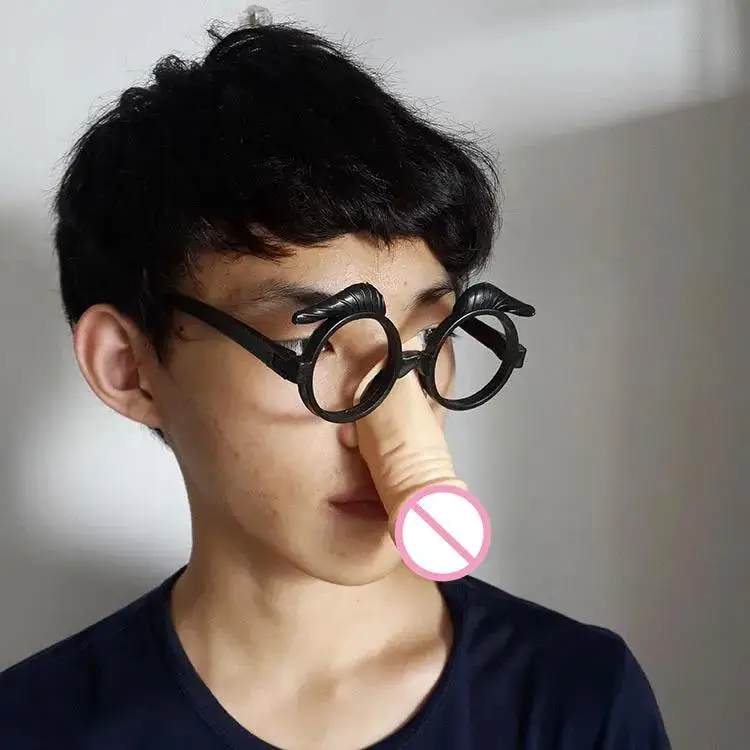 Novelty Long Nose Party Glasses Funny Halloween Decoration Props Mask Bachelorette Party Decoration Supplies Penis Glasses