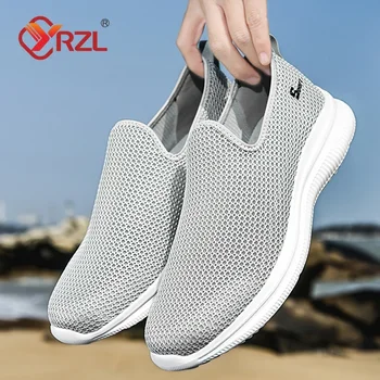YRZL Men's Sneakers Breathable Unisex Casual Shoes Outdoor Non-Slip Mesh Loafers Walking Lightweight Fashion Male Tennis Shoes 1
