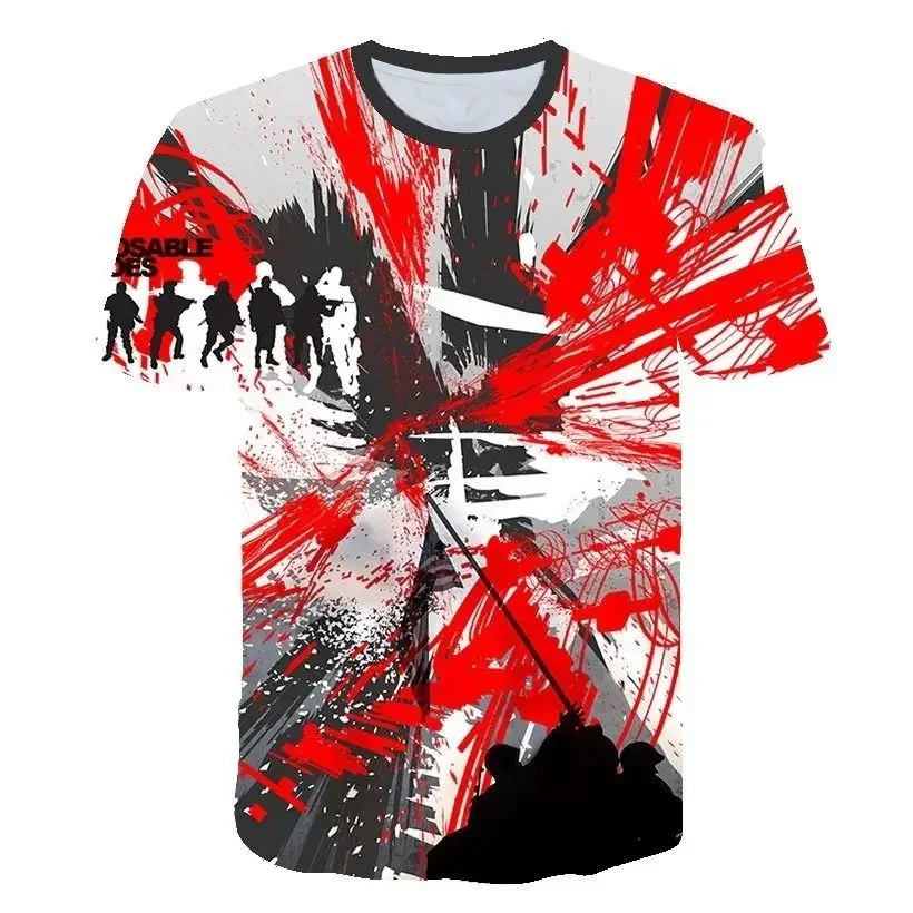 

New Multi-color Regular Geometric Abstract Pattern 3d Digital Men's Hip Hop Tide Crewneck Short Sleeve Casual High-quality Shirt