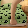 1 Cartoon Cute animal cat printed matte Fitted Sheet, bedroom printed bed cover, bedding (excluding pillowcases) 4
