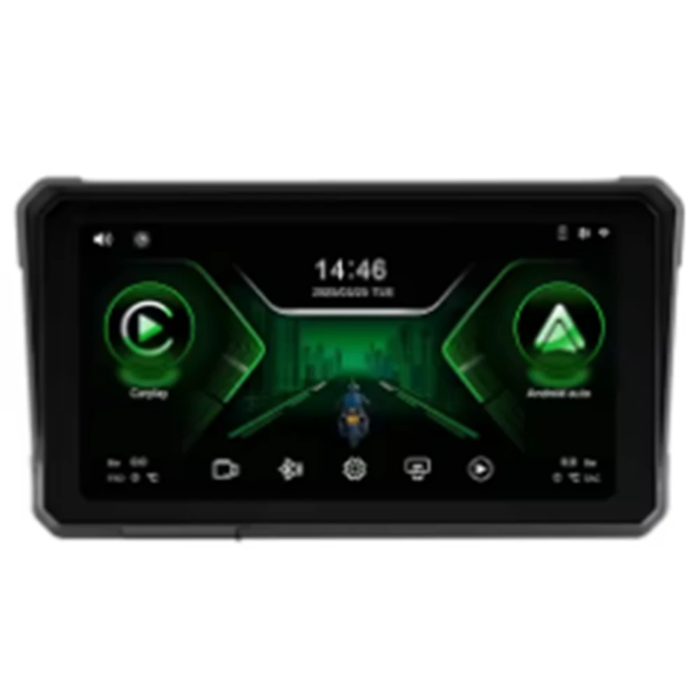 EF-6 인치 오토바이 2K HD 멀티미디어 플레이어 GPS 내비게이션 무선 카플레이 안드로이드 오토 IPX8 방수 터치 스크린
