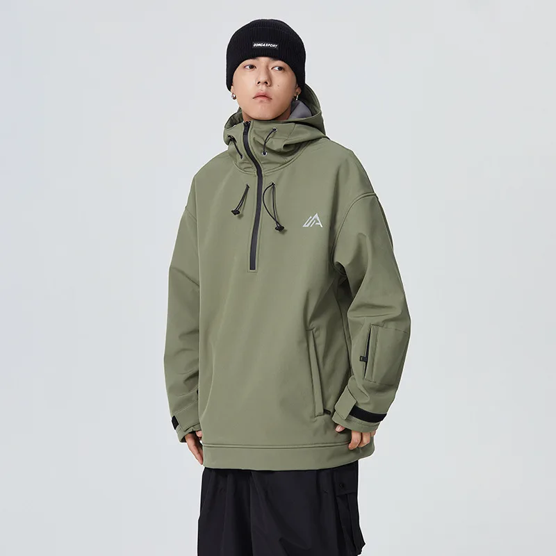 SEARIPE Ski Hoodies Women Men Thermal Waterproof Windproof Warm Snow Jacket Snowboard Wear Winter Outdoor Sports Clothing Hooded