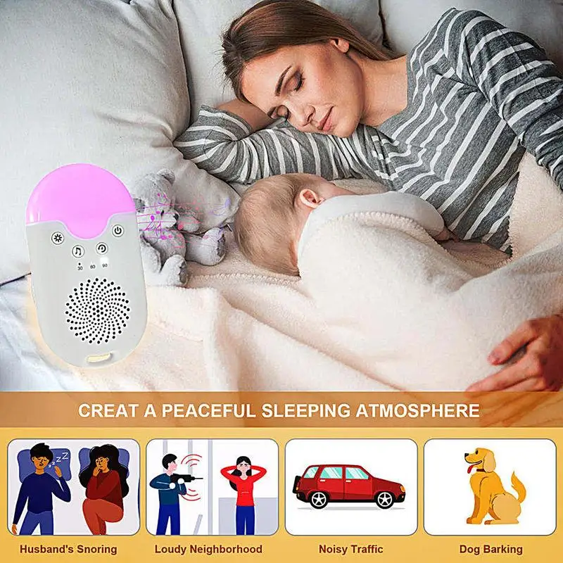 Inaut nia-Machine à bruit blanc pour chambre à coucher, apaiseurs intelligents, synchronisation, essentiel pour nouveau-né, pépinière, poussette, voiture