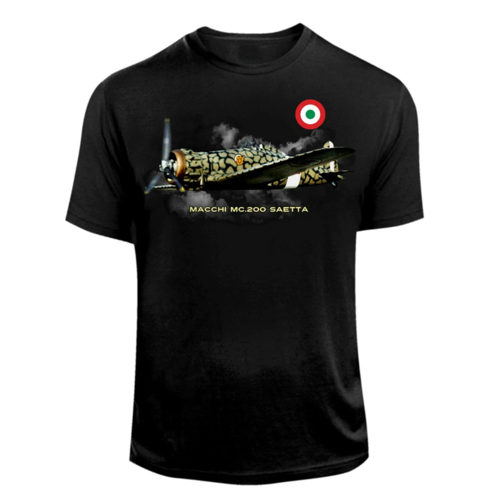 

WWII Italy Air Force Macchi Mc-200 Saetta Fighter T Shirt. Short Sleeve 100% Cotton Casual T-shirts Loose Top S-3XL