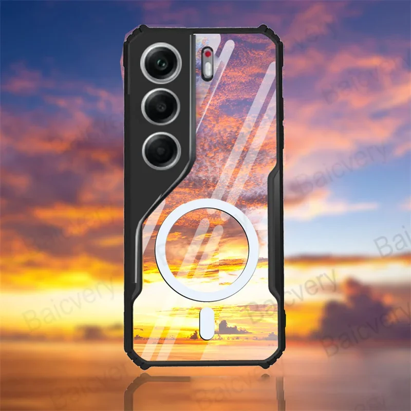 Transparent Shockproof Airbag Hard Case with Magnetic Sticker