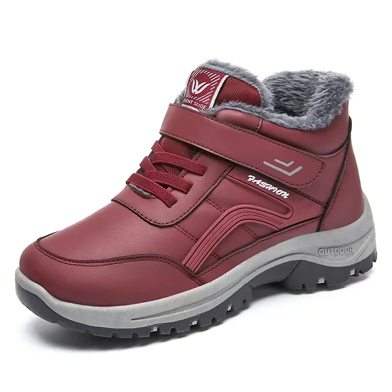 Women's New Winter Walking Work Cotton Bootsthickened and Plush Sports Cotton Boots Hiking and Mountaineering Snow Boots 5