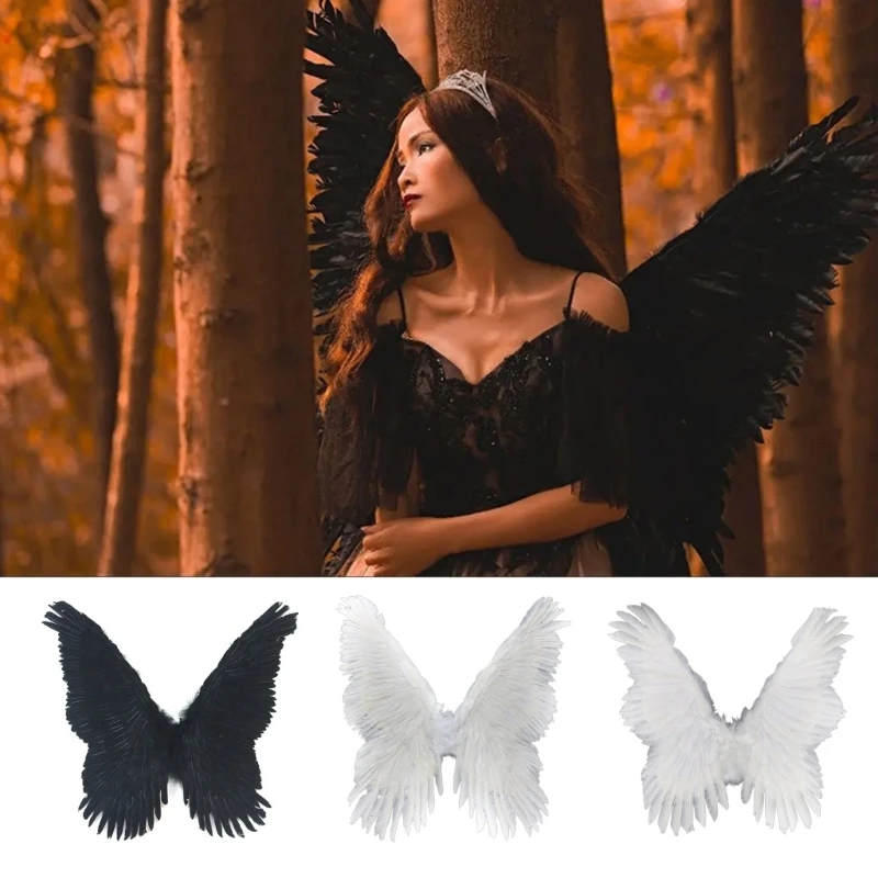 Alas De Ángel Con Plumas Reales - Para Niños Y Adultos, 50x40 Cm, Para Halloween, Cosplay Y Fiestas | Riismen