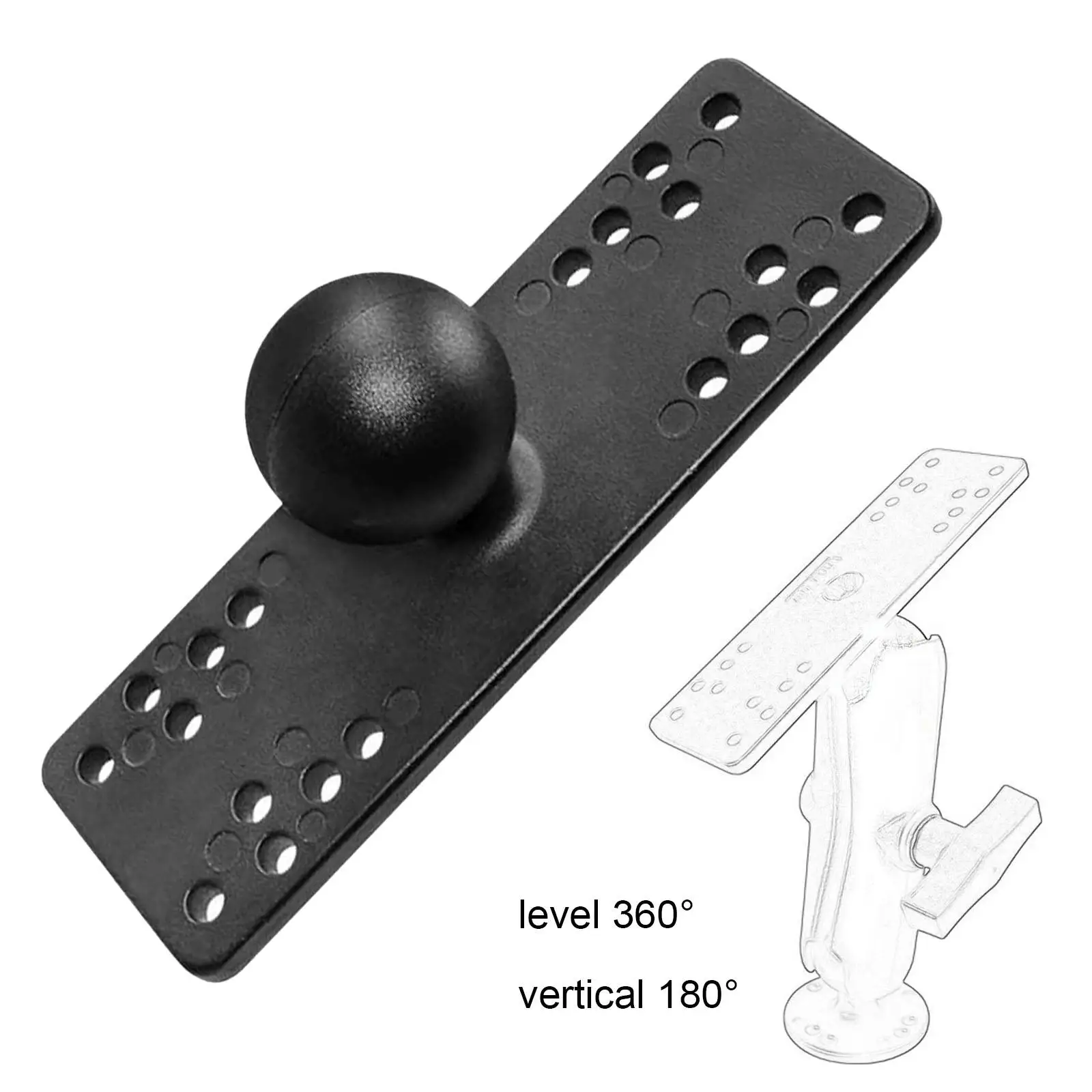Marine Electronic Plate with 38.1mm/1.50inch Ball Portable Fish Finder Mount