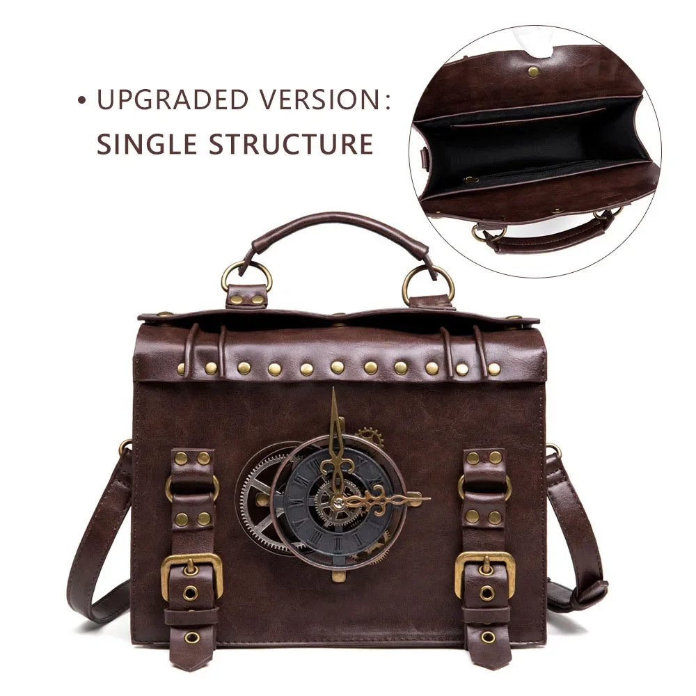 Steampunk Gear Crossbody Bags Retro Messenger Bags Gothic Shoulder Handbags Satchel Phone Pouch for Women Ladies