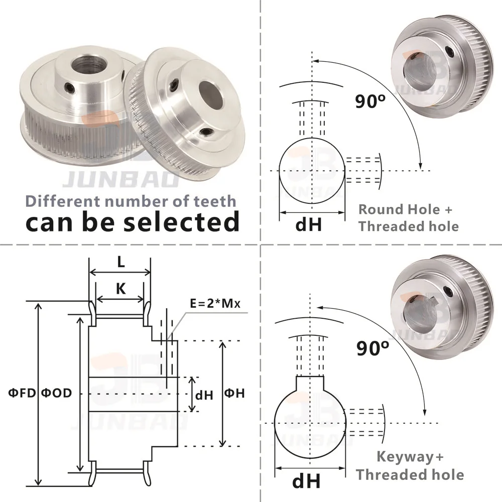 3D printer accessories 2GT Synchronous Wheel GT2 Timing pulley 30T 40T 50T 60Teeth Width 6 10 15MM Bore 4 To 25MM G2M Drive Gear 3D printer parts VORON