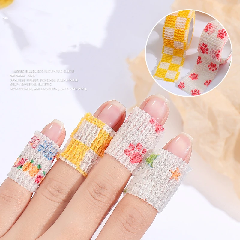 

2Pcs/Lot Nail Art Protection Bandage Self Adhesive Elastic Nail Accessory Sports Finger Tape Wrap Kit Random Style