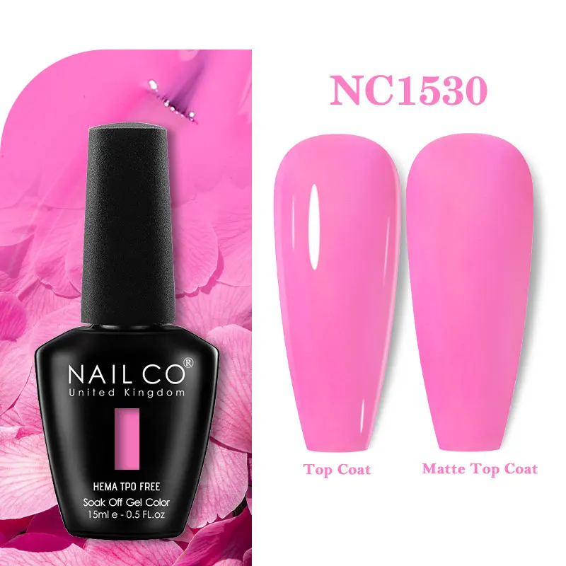 Premium Gel Nail Polish 15ml - HEMA Free Base & No Wipe Top Coat for Long-Lasting Manicure