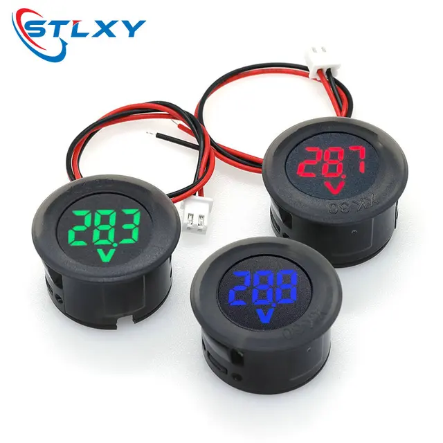DC 4-100V LED Digital Display Circular Two-wire Voltmeter DC Digital Voltmeter Head Display Reverse Connection Protection 1