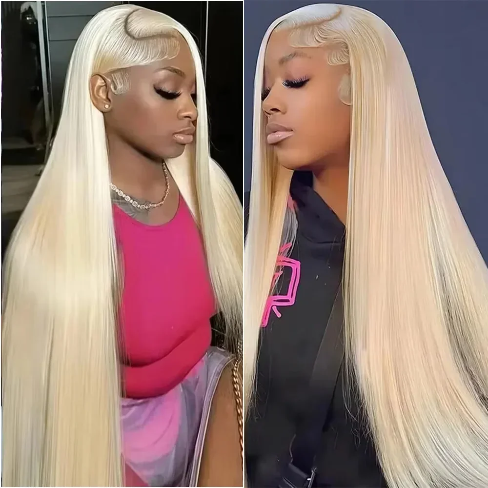 100% Human Hair Wigs 26 Inch Brazilian Bone Straight Lace Front Wig 613 Blonde 13x6 HD Transparent Lace Frontal Black Women human hair wig