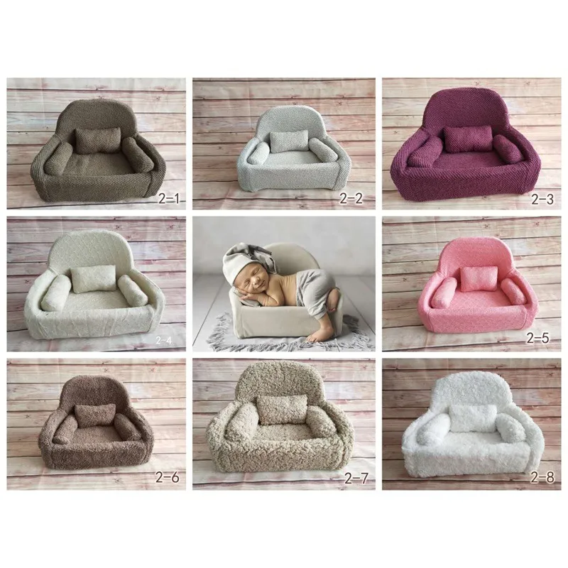 Newborn Photography Props MINI Sofa Chair Full Moon Baby Shooting Sofa Baby Taking Pictures Soft Small Seat Solid Color Sofa